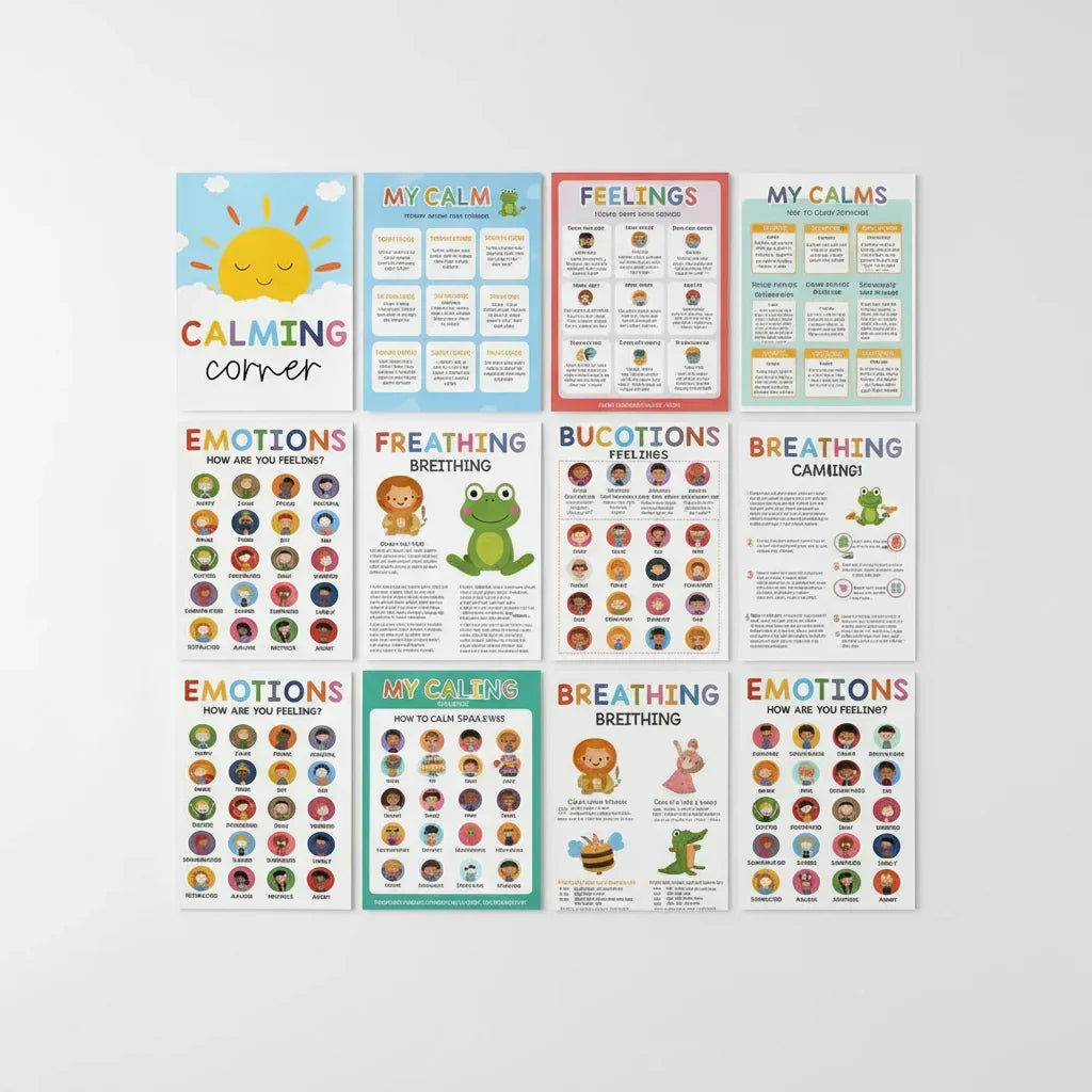 Mindful Sprouts® Emotional Growth Pack – 12 Calming Corner Prints for Kids