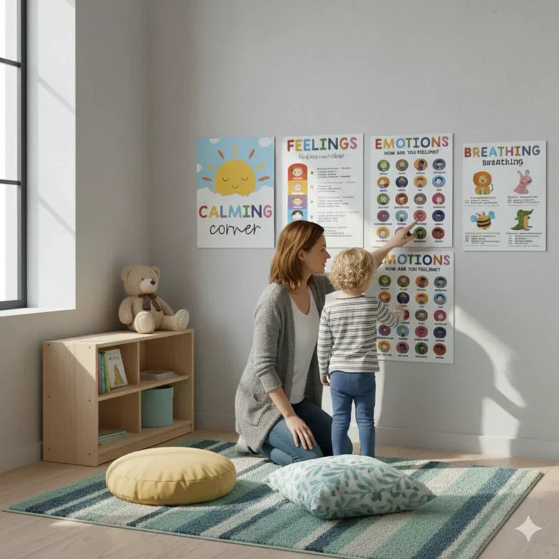 Mindful Sprouts® Emotional Growth Pack – 12 Calming Corner Prints for Kids